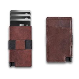 Holders Minimalist Wallet Business ID Card Holder Real Leather MultiFunction Designer Bank Card Wallet Business PopUp Cardholder Men