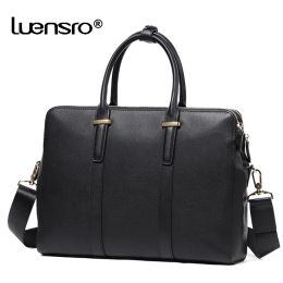 Bags New Design Men Bag Genuine Leather Briefcase Men Handbag Tote Bags High Quality Shoulder Bag Male Laptop Bags Office Work Bag