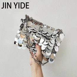 Evening Bags Sequins Handbags Silver Bag Women Small Tote Bling Lady Bucket Girls Glitter Purses 2024 Bolsas