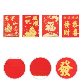 Gift Wrap 160 Pcs Year Red Envelope Hong Bao With Gold Design Clear Cellophane Bags Basket