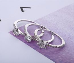 Silver Ring Diamond Moon Star Rings Open Adjustable Rgins Rings Jewellery for Women Will and Sandy Dropship217r7697647