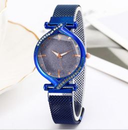 Star Simple Temperament Diamond Womens Watch Maganetic Buckle Mesh Belt Female Watches Fashion Trendy Quartz Wristwatches Wholesal5952540