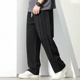 Men's Pants GXXH 80% Polyester Plus Size Trousers Fashion Brand Men 2024 Summer Straight Casual Loose Black Tracksuit 140kg