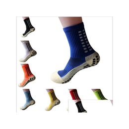 Sports Socks Mens Soccer Anti Slip Grip Pads For Football Basketball Drop Delivery Outdoors Athletic Outdoor Accs Otqhw