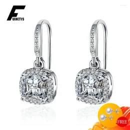 Dangle Earrings FUIHETYS Korean 925 Silver Jewellery With Zircon Gemstone Drop Accessories For Women Wedding Party Promise Gift