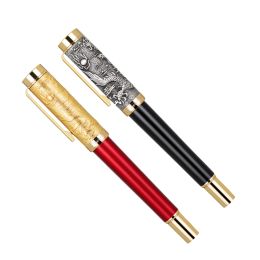 Pens 2024 Jinhao Limited Metal Fountain Pen Dragon Spirit Heartbeat M Nib Luxury Writing ink pens Office Supplies business Gift