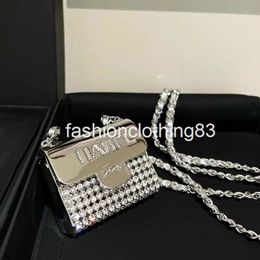 Designer Mini borsa Shimmer Diamond Bags Borse classiche Diamante Silver Diamante Rossetto in metallo Hardware Monete Borse Borse Borse di lusso