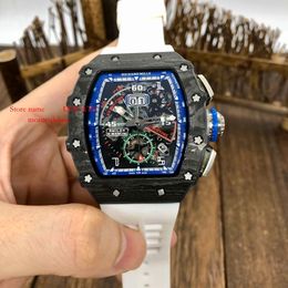 Men's Mens Wristwatches 50X40mm Designer Chronograph Rm11-03 Fly-Back Skeleto Rm011-04 Superclone Carbon Size Fiber Watch Mechanics Watch 992