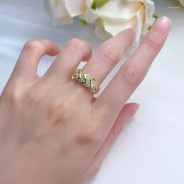 Cluster Rings S925 Silver Ring With Gold Plated Instagram Storm Light Sparkling Pairing Fashion Jewellery Romantic Series