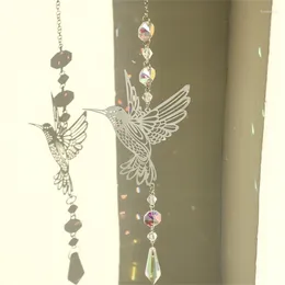 Decorative Figurines Elegant Crystal Pendant With Metal Bird Shaped Sun Catchers Ornament Decors Perfects For Home Offices Decorations