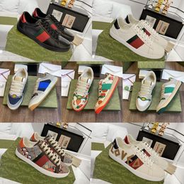 Designer Luxury brand Classic styling Ace Casual Shoes Men Women Bee Snake Leather Embroidered Tiger Chaussures interlocking White Black Trainers Sneakers 35-45