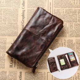 Wallets Cattle Design Male Organiser Wallet Bifold Business Credit Card Case Fashion Chequebook Long Wallet Snap Purse Clutch Case 1029