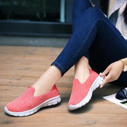 Casual Shoes Women's Walking Large Size Round Toe Comfortable Sneakers Lightweight Non-slip Thick Bottom Slip On Loafers