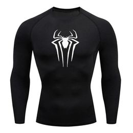 Mens UPF 50 Long Sleeve Compression Shirts Printed Water Sports Rash Guard Quick Dry Base Layer Athletic Workout Shirt 240419