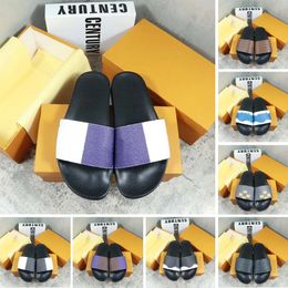 Размер 36-48 Дизайнерские тапочки для мужчин Женщины цветочные слайды платформы сандалии резиновые парчовые скольжения мулов Flip Flops Beach Shoes Loafer