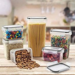 Storage Bottles Airtight Food Container Canisters For Cereal 7/8Pcs BPA-Free Plastic Leak-proof Boxes With Lid Kitchen Organization