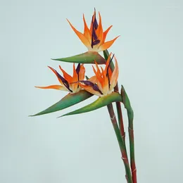 Decorative Flowers Strelitzia Bird Of Paradise High Quality Hand Feeling Soft Glue Simulation Flower Art