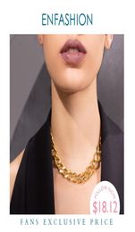 ENFASHION Punk Big Strong Link Chain Choker Necklace Women Gold Color Stainless Steel Statement Necklaces Men Jewelry P193041 LJ206958905