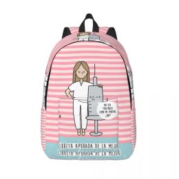 Backpacks Cartoon Nurse Travel Canvas Backpack Women Men School Laptop Bookbag Health Care Nursing College Student Daypack Bags