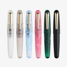 Pens Majohn Q2 Mini PocketSize Acrylic Eyedropper Fountain Pen EF/F/BENT Nib Portable Office School Writing Gift Pen Set: