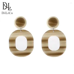Dangle Earrings DiLiCa Korean Fashion Drop For Women Acrylic Geometric Statement Vintage Pendientes Mujer Moda