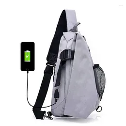 Backpack 2024 Arrival Male Shoulder Bags USB Charging Crossbody Men Anti Theft Chest Bag Summer Short Trip