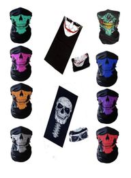 New 14 styles Motorcycle bicycle outdoor sports Neck Face Cosplay Mask Skull Mask Full Face Head Hood Protector Bandanas Party Mas8897022