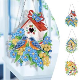 Decorative Figurines DIY Diamond Art Painting Wreath Kits Special Shaped Rhinestone Window Pendants Home Garden Wall Stain Glass Birds