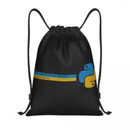 Shopping Bags Programmer Python Drawstring Backpack Lightweight Computer Developer Programming Coder Gym Sports Sackpack Sacks For Yoga