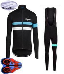 Team winter cycling Jersey Set Mens thermal fleece long sleeve Shirts Bib Pants Kits mountain bike clothing racing bicycle sports suits S210507572608479