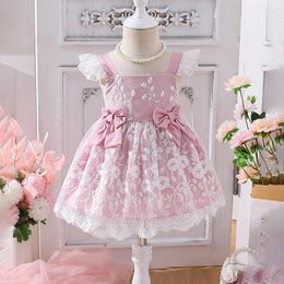 Girl Dresses Ruffles Princess Girls Dress Toddler Infantil Wedding Party Prom Gown Kids Evening Bridesmaid Tulle 1st Birthday Pink