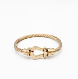 2023 Fashion String Bracelet Women's Bracelet S925 Yellow Gold Sterling Silver Brand Fashion Women's Men Bracelet with Horseshoe Clasp1374493