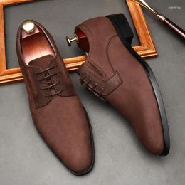 Dress Shoes Classic Mens Oxfords Genuine Leather Fashion Cow Suede Wedding Party For Men Lace-Up Business Office Formal Footwear