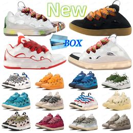 Luxus Levin Leder Curb Sneakers Designerschuhe für Männer Frauen außergewöhnliche ungezwungene Sneaker Paris Kalbskin Gummi-Nappa-Plattform-Plattform LEVINS MENS 36-45