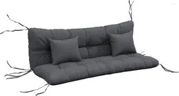 Pillow Tufted Bench S & Throw Pillows 4 Piece Swing Set Replacement Seat Pad Back 2 Grey