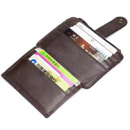 Wallets BULLCAPTAIN Genuine Leather RFID Blocking zipperMini Credit Card Holder Wallet mini slim wallet card & id holders man