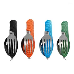 Dinnerware Sets Outdoor Portable Multifunctional Folding Tableware For Picnics Detachable Forks Spoons Fruit Knives Creative Small