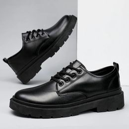 Men Leather Shoes Casual Formal Dress Oxfords Plus Size British Style Wedding Flats Soft Breathable Walking Office Sneakers 240407