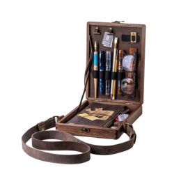 Briefcases Writer Messenger Bag Holzbox Künstler Tool und Pinselspeicherbox Vintage Sketch Box Staffel Malwerkzeug Aufbewahrung Crossbody Taschen