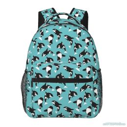 Backpacks Killer Whale Orca Theme Travel Backpack for Women Men 15.6 Inch Durable Lightweight Student Book Bag Hiking Camping Daypack