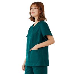 Casual Short Sleeve Nurse Pharmacy Hospital Beauty Salon Doctor Nursing Uniform Working Uniforms Accessories 240418