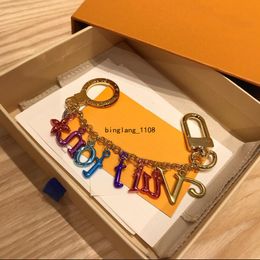 2024 Charm Designers Classic Letters Men Car Key Chain Womens Fashion Bag Pendant Brand Gold Buckle Key Ring Luxury Gift