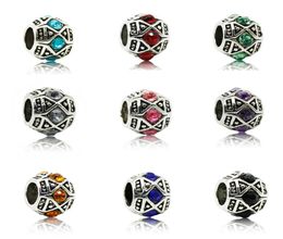 Alloy Space Charm Bead Side Crystal Rhinestone Big Hole Fashion Women Jewellery European Style For Bracelet2078627