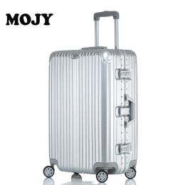 Luggage 2023 MOJY Factory Direct Sales Korea Private Customization 26 Inch Silver Aluminium Carry On Motorcycle Travel Bag Luggage