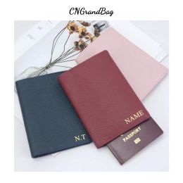 Accessories Personalization Passport Holder Cow Leather Pebble Passport Cover Portable Boarding Cover Travel Accessories Passport Travel Bag