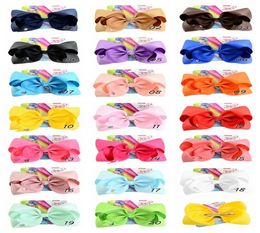 8 Inch Jojo Siwa Hair Bow Solid Color With Clips Papercard Metal Logo Girls Giant Rainbow Rhinestone Hair Accessories Hairpin hair8617681