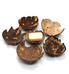 Creative soap dishes retro coconut soap holder natural wooden soap tray holder storage rack plate box container for bathroom L6551660