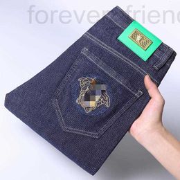 Men's Jeans designer Colorfast spring and summer new beauty head embroidery elastic jeans men's high-end versatile pants fashion I059