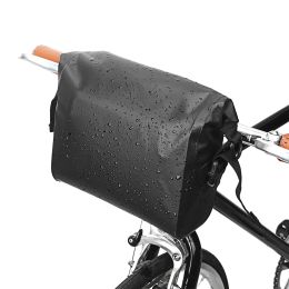 Bags Pvc Waterproof Bicycle Handlebar Bag Rolltop Cycling Handlebar Bag Pannier for Mountain Bikes Electric Bike Scooter Bag