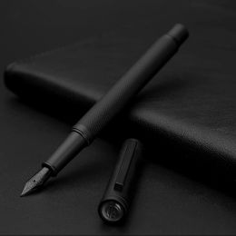 Pens NEW Fountain Pen With Luxury Set 0.5mm Black F Nib Converter Pen Steel Ink Pens Simple Business Signing Pen Writing Pens